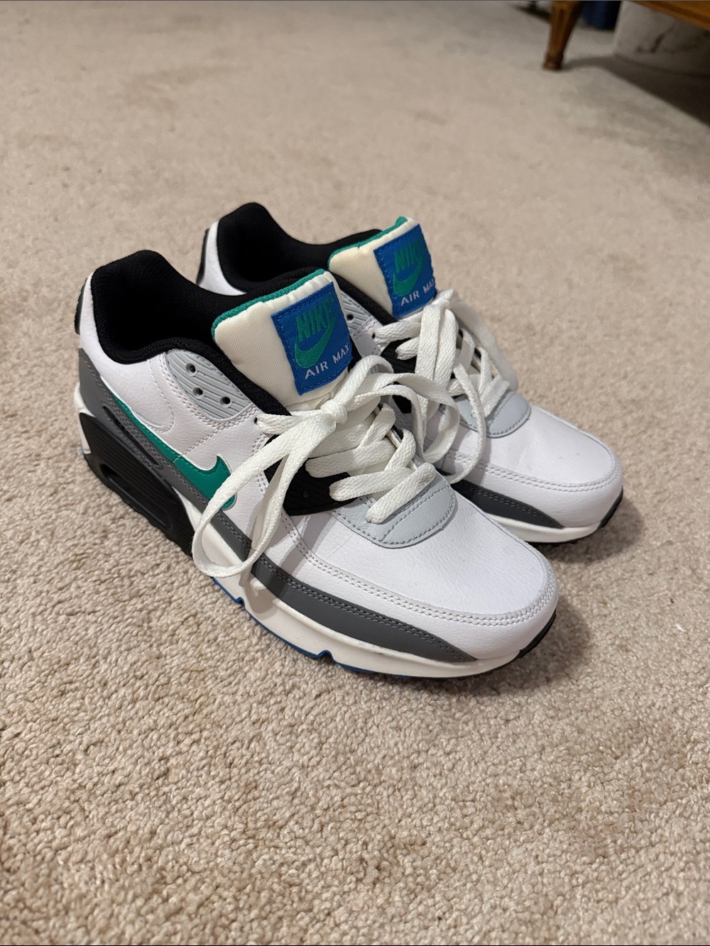 Nike Air Max Sneakers in White, Gray & Teal